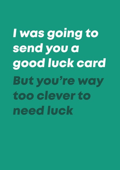 Classic Good Luck Card - Too Clever created by Bev O'Connor || @oconnordesign
