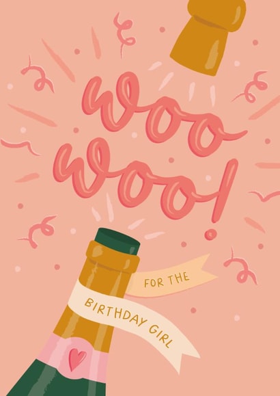 Classic Birthday Card - Champagne Bottle created by The Pattern Press