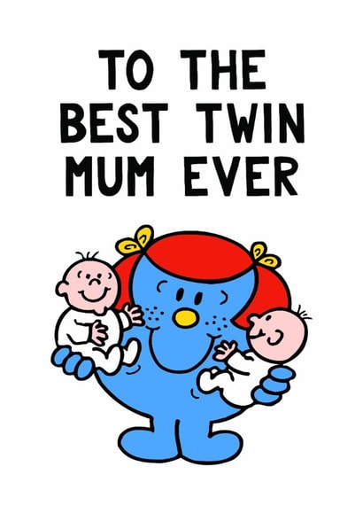 Cute Mother's Day Card - Mr. Men - To The Best Twin Mum Ever created by Mr. Men