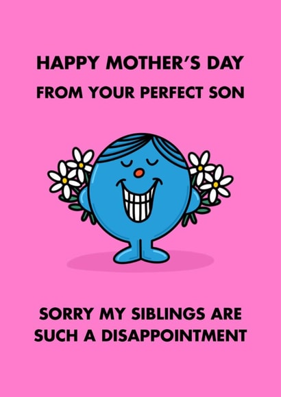 Cheeky Mother's Day Card - Mr. Men - Siblings Are Such A Disappointment created by Mr. Men