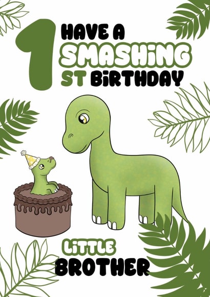 Cute 1st Birthday Card - For A Little Brother - Dinosaurs created by @Cupsie's Creations