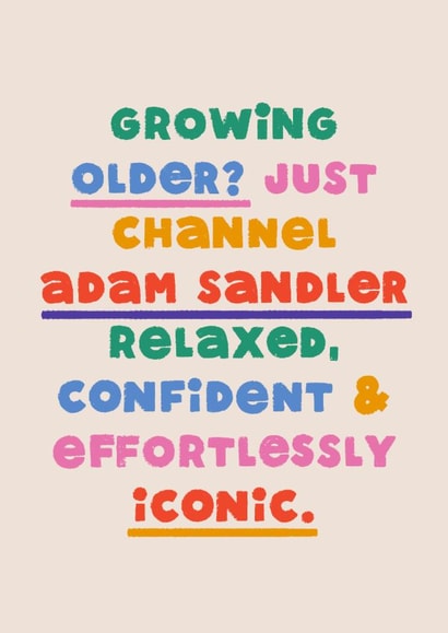 Funny Birthday Card - Adam Sandler created by Folio | Ian Owen