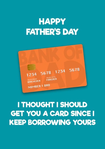 Funny Father's Day Card - Bank Of Dad - Card created by Blind Faith