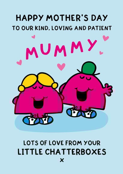 Cute Mother’s Day Card - Little Miss & Mr. Chatterbox - Mr. Men created by Mr. Men