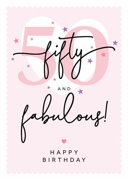 Classic Birthday Card - 50th - For Her created by The Stamford Press