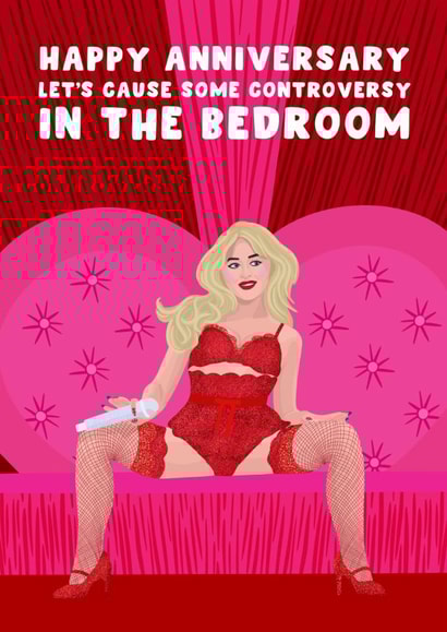 Cheeky Anniversary Card - Sabrina Carpenter - Controversy - Brit Awards created by Pink Peach Cards
