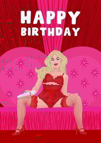 Cheeky Birthday Card - Sabrina Carpenter - Brit Awards created by Pink Peach Cards