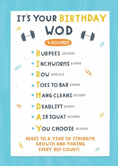 Fun Birthday Card - Fitness - Work Out created by Jess Moorhouse
