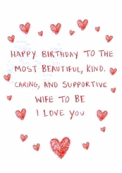 Heartfelt Birthday Card - For Fiancée - Kind And Supportive created by HCD Illustration