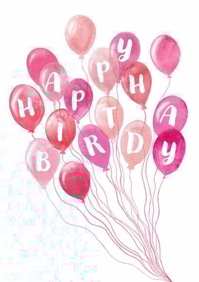 Classic Birthday Card - Pink Balloons created by Paint to Paper Designs