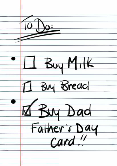 Funny Father's Day Card - To Do List created by Becca Davis 