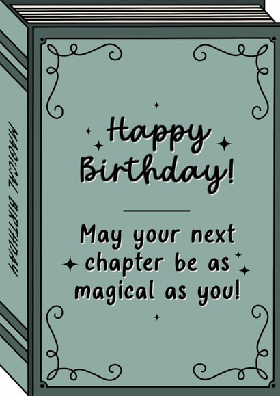 Classic Birthday Card - Magical Next Chapter created by Perry-Cuff Designs