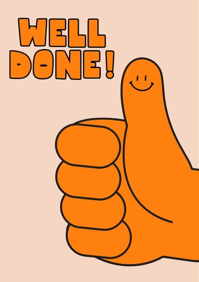 Cute Well Done Card - Thumbs Up - Smiley Face created by HoneyDays Studios