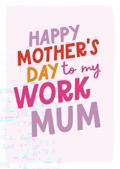 Fun Mother's Day Card - For Work Mum - Typography created by Percy & Pearl
