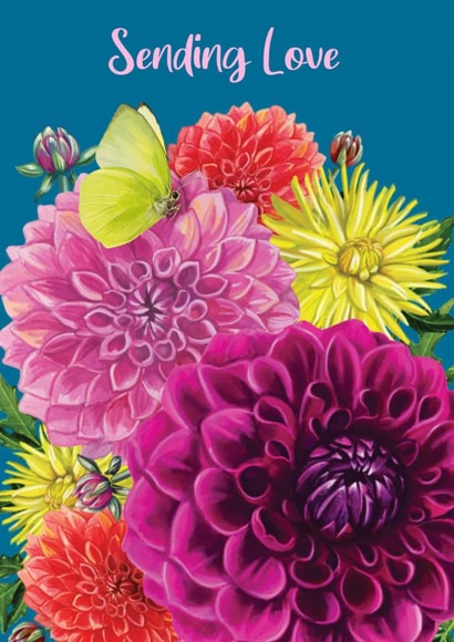 Pretty Thinking Of You Card - Flowers - Sending Love created by Rocket68