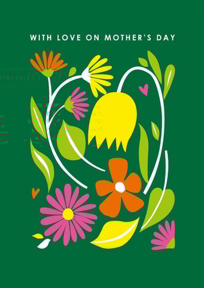 Classic Mother's Day Card - With Love - Flowers created by Happy Street