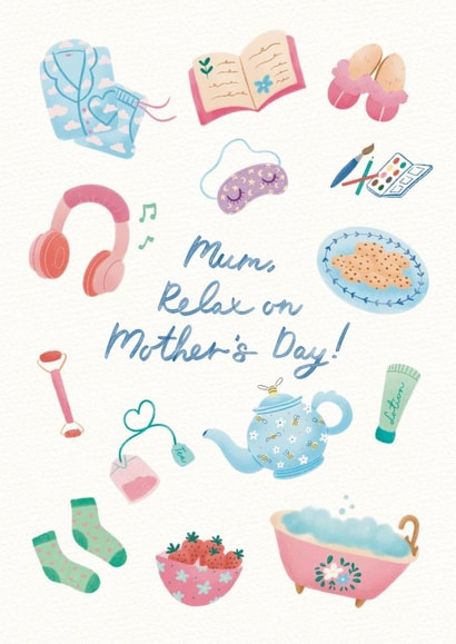 Classic Mother's Day Card - Relax - Illustrations created by Lisa Parker