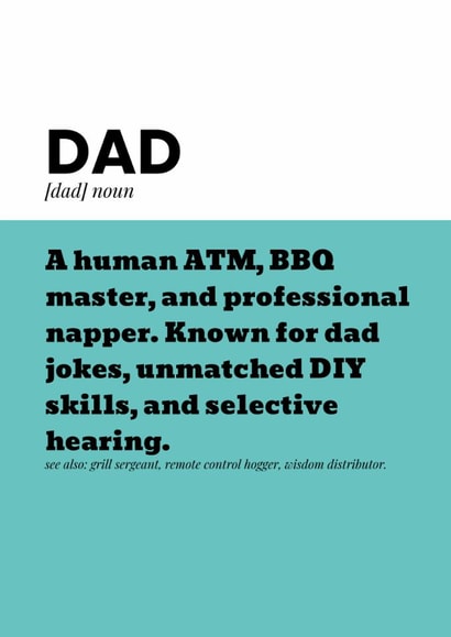 Fun Father's Day Card - Definition - Selective Hearing created by @EmilySwallow