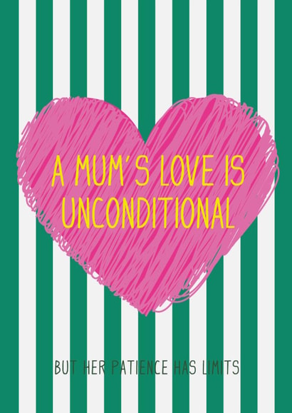 Funny Mother’s Day Card – Humorous & loving Mum Card for Wife, Mum or Stepmum created by Tickled Prints