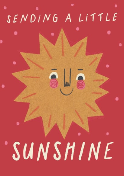 Cute Thinking Of You/Love & Friendship Card - Sunshine - Sending A Little Sunshine created by Bonnie's Illustration