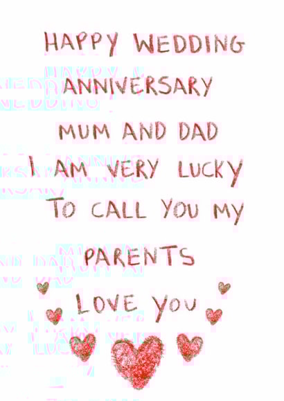 Heartfelt Anniversary Card - For Parents - Love You created by HCD Illustration