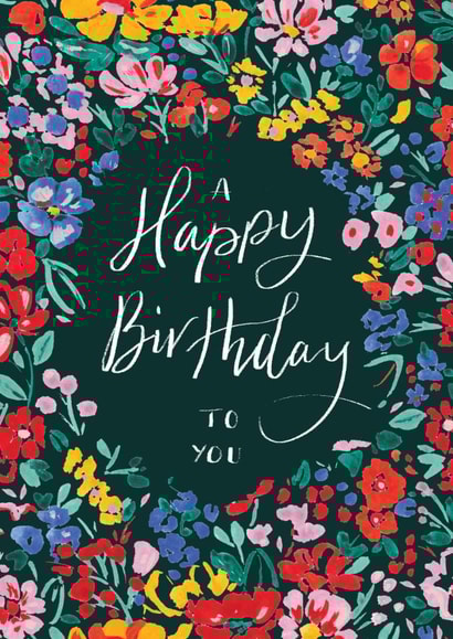 Pretty Birthday Card - For Her - Happy Birthday To You - Summer Flowers created by Rebecca Prinn