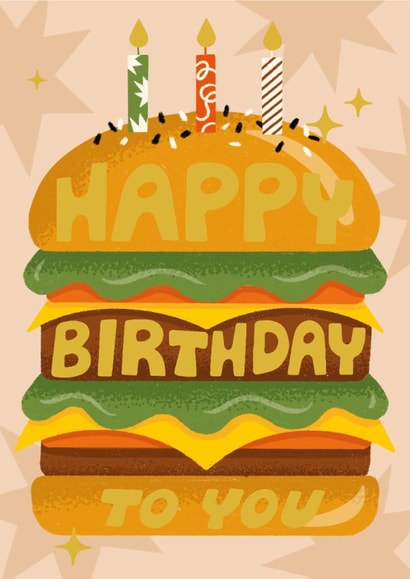 Classic Birthday Card - Burger Cake created by Ricicle Cards