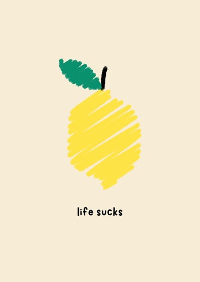 Cute Condolence Card - When Life Gives You Lemons - Thinking of you created by thelittleone