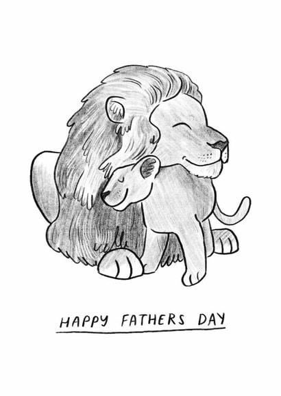 Cute Father's Day Card - Lion - Cub created by Jennifer Mae Spooner