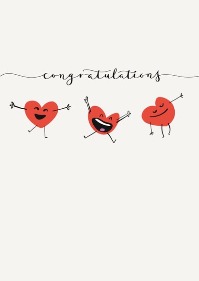 Cute Congratulations Card - Hearts - Celebrating created by Chasing Cards