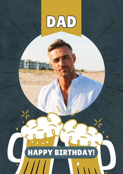 Classic Birthday Card - For Dad - Beer created by @hollielonglanddesigns