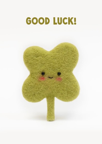 Cute Good Luck Card - Felt Four Leaf Clover created by Lemon and Sugar 