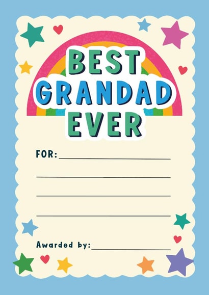 Classic Father's Day Card - Best Grandad Ever - Certificate created by Helen Richmond