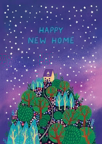 Pretty New Home Card - Happy New Home - Trees created by Pear Tree Press