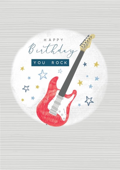 Classic Birthday Card - For Him - Guitar created by Laura Darrington Design Ltd.