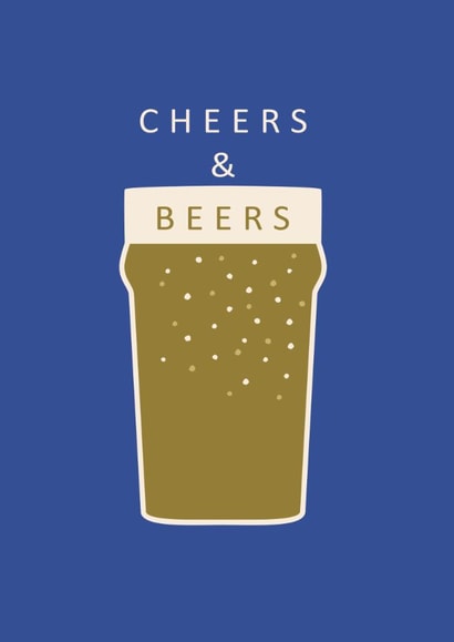 Classic Birthday Card - For Him - Cheers & Beers created by Laura Darrington Design Ltd.