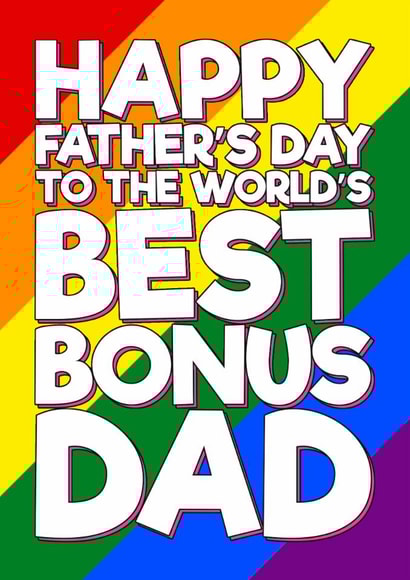 Classic Father's Day Card - Step Dad - World's Best Bonus Dad created by Blind Faith