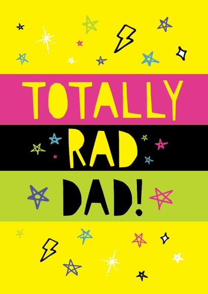 Fun Father's Day/Birthday Card - Totally Rad Dad! - Stars created by Bow & Bell