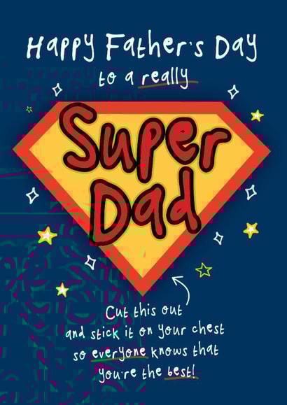 Cute Father's Day Card - Superdad - Badge created by Bow & Bell