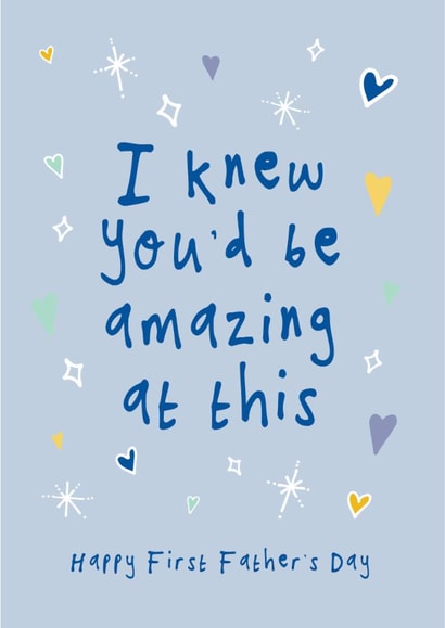 Cute Father's Day Card - First Father's Day - Amazing At This created by Bow & Bell