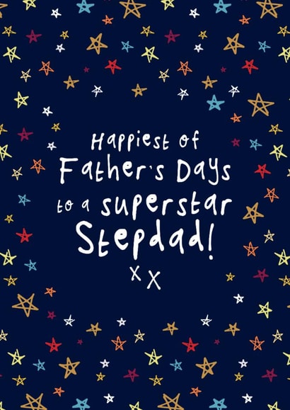 Cute Father's Day Card - For Stepdad - Superstar created by Bow & Bell