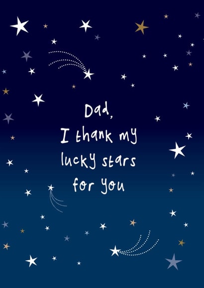 Cute Father's Day Card - Thank My Lucky Stars For You - Stars created by Bow & Bell