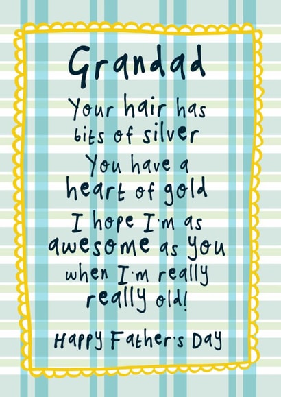 Cheeky Father's Day Card - For Grandad - Silver Hair Heart Of Gold created by Bow & Bell
