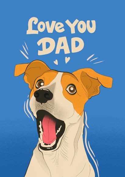 Cute Father’s Day/Birthday Card - Jack Russell - Love You Dad created by Kasia Cards