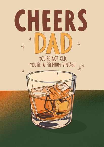 Funny Father’s Day/Birthday Card - Premium Vintage Whiskey created by Kasia Cards