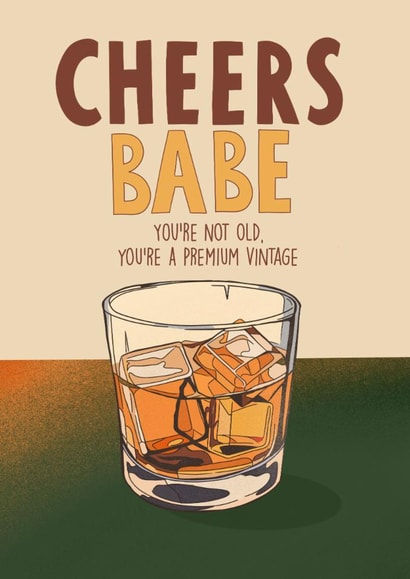 Funny Birthday Card - Premium Vintage Whiskey created by Kasia Cards