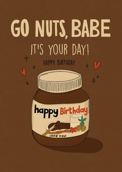 Funny Birthday Card - Nutella created by Kasia Cards