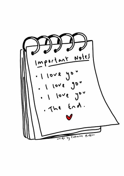 Classic Anniversary Card - Love Notes created by Words by Catherine Prutton