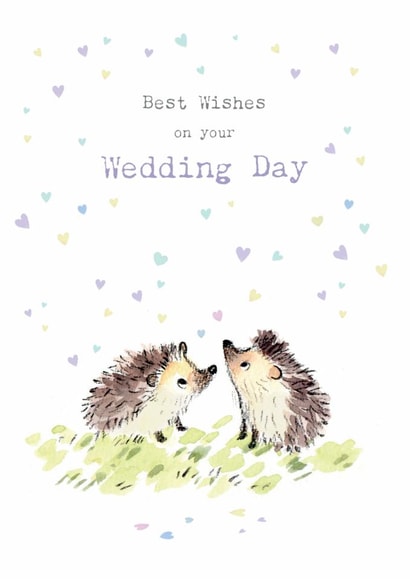 Cute Wedding Card - Hedgehogs with Love Hearts created by Paper Shed Design