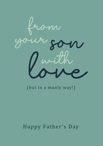 Classic Father's Day Card - From Son - With Love created by Rosewood Design